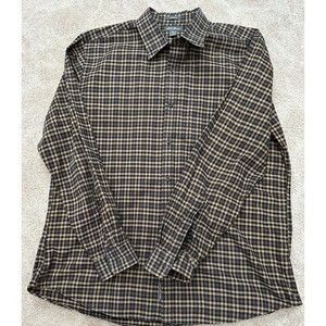 Eddie Bauer Mens L Relaxed Fit Long Sleeve Plaid Button Down Flannel Shirt EUC